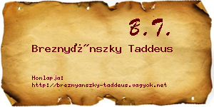 Breznyánszky Taddeus névjegykártya